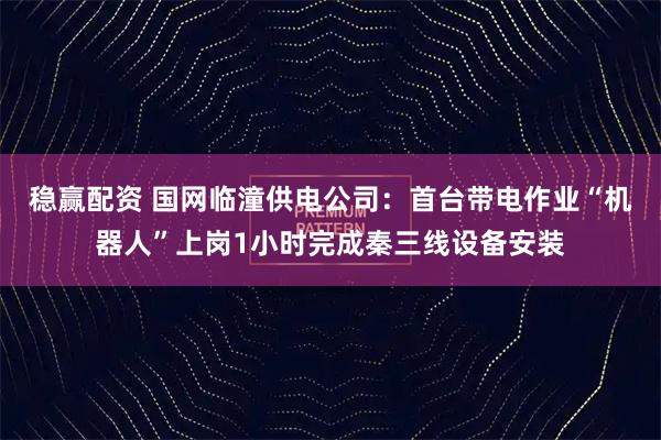 稳赢配资 国网临潼供电公司：首台带电作业“机器人”上岗1小时完成秦三线设备安装